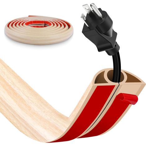 Passe Cable Sol Cache Fil Électrique Auto-Adhésif 3M - Petit Canal de Câble Flexible en PVC pour Bureau, Maison, Concert - Protection des Fils et Prévention des Trébuchements (1/5)