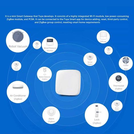 Smart Gateway Hub, Smart Home Bridge Tuya/Smart Life APP Télécommande filaire Tous les produits intelligents ZigBee 3.0-1pc (1/4)