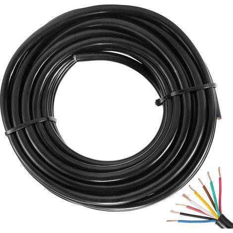 Câble FLRYY 8 Fils 7x0,5 mm²+1x1 mm² 12V 24V - Extension pour Voiture, Remorque, Caravane - 10M Rond (1/4)