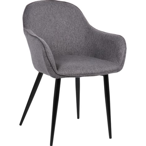 Silla de comedor Boise tapizada en tela Gris oscuro (1/5)