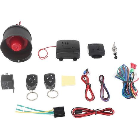 Système d'alarme antivol pour voiture à sens unique avec 2 télécommandes et entrée sans clé (1/4)