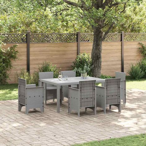 Garden Table Light grey 150 x 100 x 73 cm Poly Rattan vidaXL