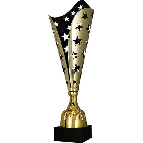 Victoria Eleganter Puchar Gold und Schwarz 46 cm Metall