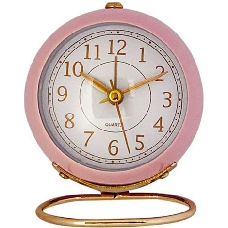 Réveil analogique. petite horloge de table silencieuse. réveil rétro classique sans tic-tac (rose).