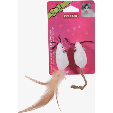 Juguete para gatos, Lote de 2 ratones de lienzo - ZOLUX