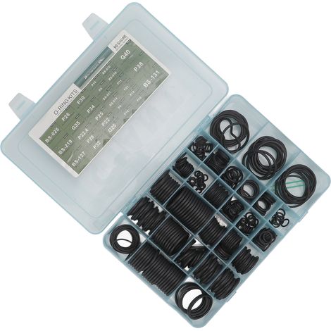376pcs Joints toriques en caoutchouc Kit d'étanchéité pour climatisation Système de remplacement pour Hyundai Doosan Pelle hydraulique (1/5)