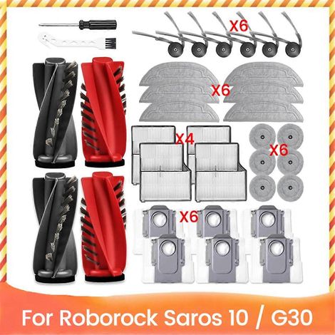 Lot de 34 brosses principales pour aspirateur robot Saros 10 / G30 (1/5)