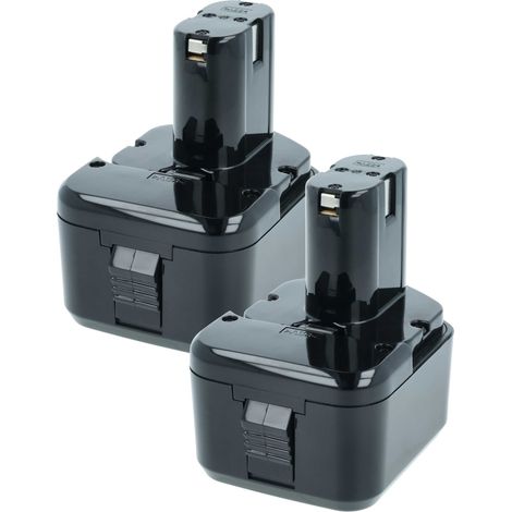 vhbw 2x Akku kompatibel mit Hitachi DS 12DVB, DS12DVB2, DS 12DVB2, DS12DVB2KS Elektrowerkzeug (2100 mAh, NiMH, 12 V)