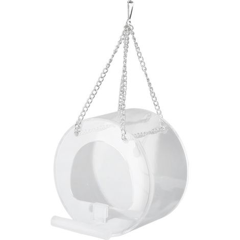 Mangeoires à oiseaux transparentes pour fenêtre, durables et décoratives, de forme ronde, avec ventouses puissantes pour le jardin. (1/5)