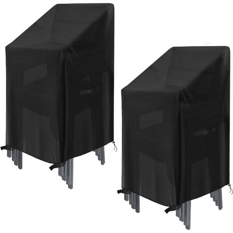 Housse de Chaise de Jardin 2 Pièces, Housse Protection Meuble Jardin en Tissu Oxford 210D Imperméable (75 75 120 cm) (1/4)
