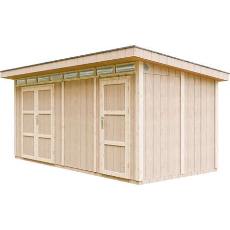 LP® SmartSide® panel shed - A237 x 279 x 530 cm / 11.5 m2 - Sheds and Outdoor Storage - Wooden garden storage shed - Garage for motorcycles with floor and bituminous tiles - Timbela M905C (1/5)