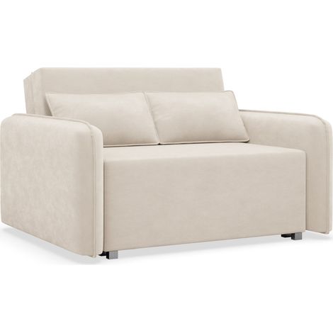 Selsey Duelia – Schlafsofa 2-Sitzer mit Bettkasten, Chenille hydrophob, Hellbeige