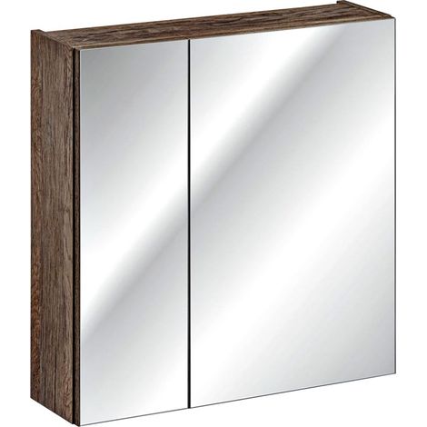 Spiegelschrank 60cm PUEBLA-56 in Vintage Oak Nb., B/H/T ca. 60/65/16 cm (1/5)