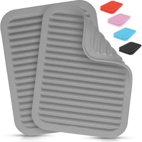 Sous-Plat En Silicone - Résistant À La Chaleur Jusqu'à 230 °C - Pour Tasses Verres Casseroles - Lot De 2 (1/5)