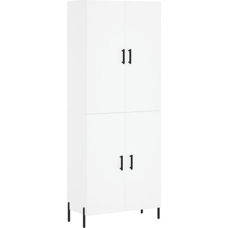 Aparador cómoda mueble de almacenaje organizador cocina salón salón alto 695 x 34 x 180 cm madera de ingeniería blanco 020032713