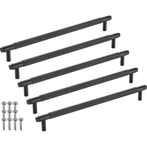 SOTECH Möbelgriff Bügelgriff Blackline VIII schwarz matt  Schubladengriff Schrankgriff inkl. Schrauben - Bohrlochabstand (BA) 256 mm, 5 Stück