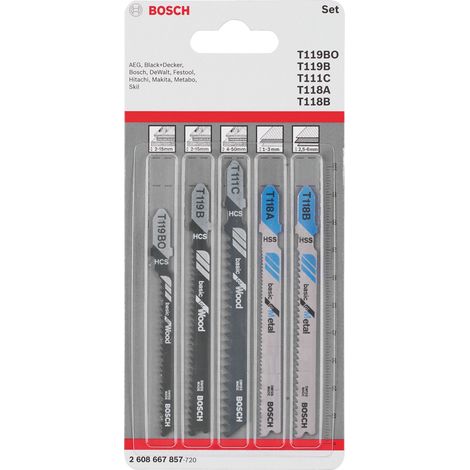 Bosch 2608667857 Juego de 5 hojas de acero para sierra de calar (1/2)
