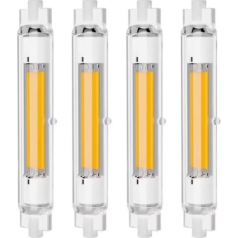 Lot de 4 Ampoules LED R7S 118mm 30W Dimmables, Blanc Chaud 3000K, Sans Scintillement (1/5)