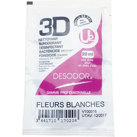 Nettoyant désinfectant bactéricide et fongicide – Senteur fleurs blanches – Pour sols et surfaces – Action rapide 99.9% micro-organismes – Chadog