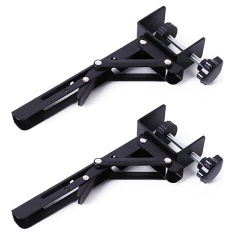 Lot de 2 Extension Bureau, 25,4cm Bureau étendu en Acier Inoxydable Plateau de Clavier Pliables Support D'étagères de Clavier Pinces en C Réglables Rallonge Table Pliable Pour Table DIY Burea (1/5)