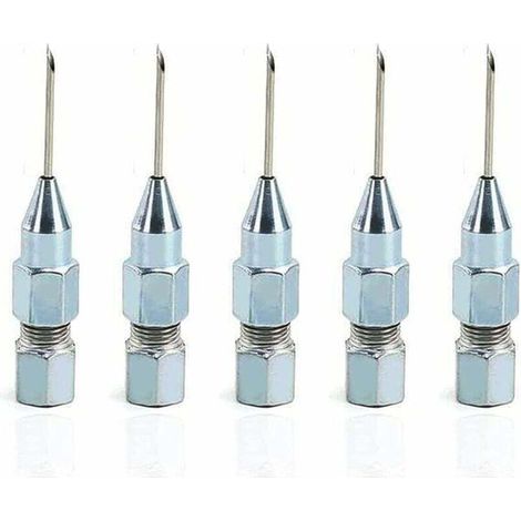 5 pièces pointe d'aiguille de pistolet à graisse de la bouche, aiguille d'injecteur de graisse pour la lubrification dans des roulements scellés très serrés et des joints universels