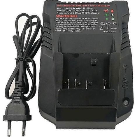 Chargeur rapide pour outils électroportatifs 1018K compatible avec les perceuses électriques Bosch et les batteries lithium 18 V et 14,4 V (BAT609, BAT609G, BAT618, BAT618G) - Prise européenne unique (1/4)