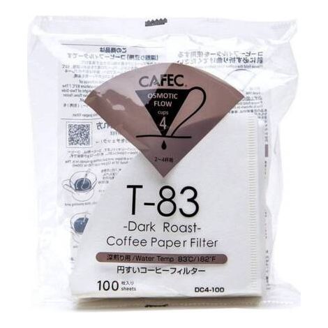 Filtre Cafec - TH2/T83 blanc, tasse 4, 100 pièces, DC4-100W
