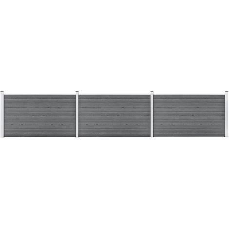 Clôture de jardin Brise vue Panneau de clôture WPC 526x106 cm Gris 97004 (1/5)