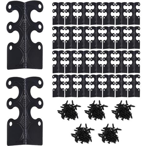 Lot de 30 protections d'angle pour plinthes, protections d'angle en métal noir style vintage (1/5)