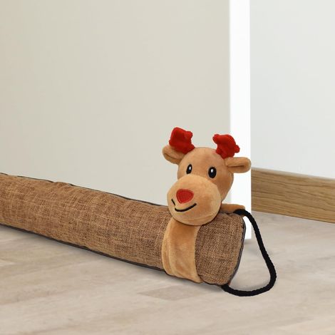 Insulated Door Bottom 91 cm Elk Heavy Cold Insulation Draught Excluder Anti Cold and Anti Noise Door Underside with Hanging Rings Decorative Door Bottom for Door, Window (1/5)