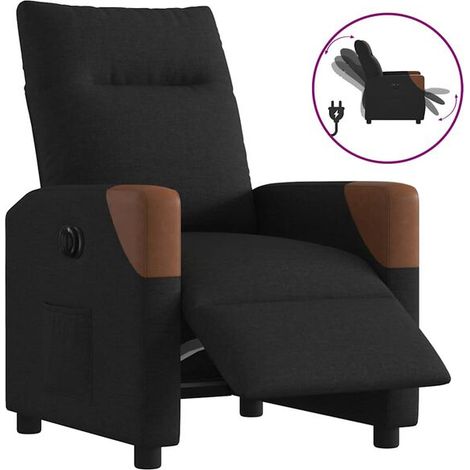 Fauteuil inclinable électrique en tissu noir (1/5)