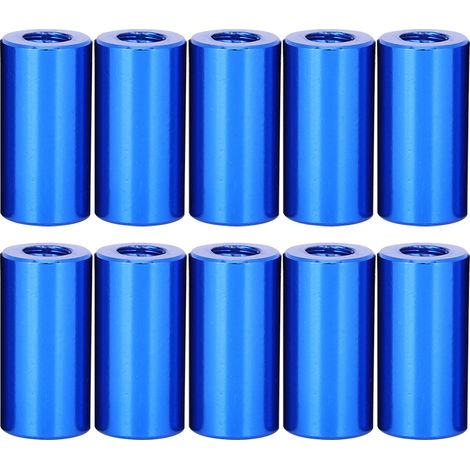 10 Pièces Colonnes de Support M3x10 en Aluminium, Entretoises Rondes et Tiges Filetées Bleu Mazarine (1/5)