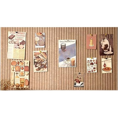 Decorative Felt Notice Board, 60 x 40 cm, 1 cm Thick, Foldable, with Adhesive Tape, Visual Board for School, Home, Kitchen, Office - Dark Camel (1/5)