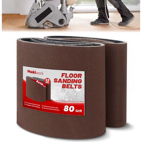 Lot de 12 Bandes Abrasives 200x480 mm Grain 80 – Corindon (Oxyde d’Aluminium) – pour Ponceuse à Parquet et Ponceuse à Bande – Idéal Rénovation Sol Bois (1/5)