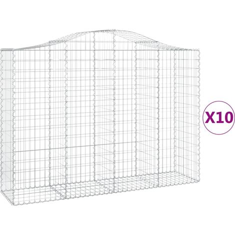 Maison Exclusive - Gabionen mit Hochbogen 10Stk. 200x50x140/160cm