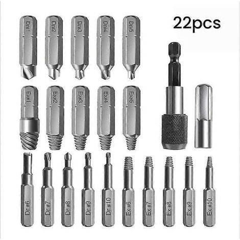 Ensemble de 22 outils d'extraction de fils cassés en acier rapide (1/5)