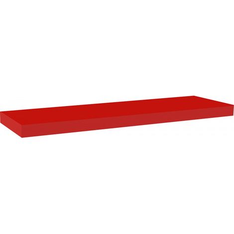 Étagère murale, étagère alvéolée, étagère en bois, étagère murale, rouge, 80 x 25 x 5 cm - Minerva (1/5)