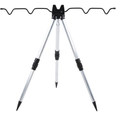 Support De Trépied Pour Canne À Pêche - Alliage D'aluminium - Pliable - 5 Emplacements - 65x43x28 Cm - 438 G