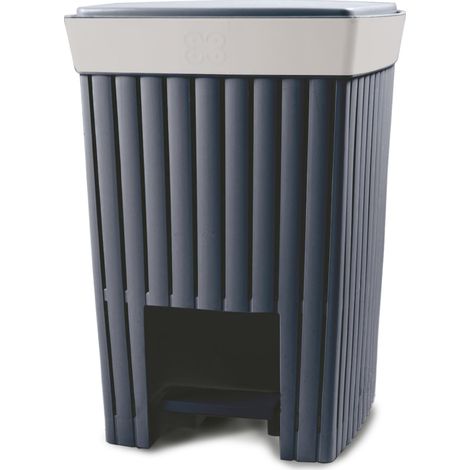 Poubelle avec pédale de 20 litres en plastique, poubelle recyclée, marron, 10 l (1/5)