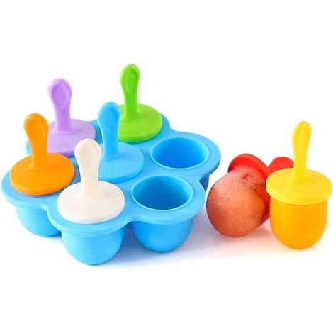 Moules en silicone pour glaces à l'eau, ensemble de moules pour crèmes glacées, convient aux enfants et aux adultes, 3 pièces, bleu (1/5)
