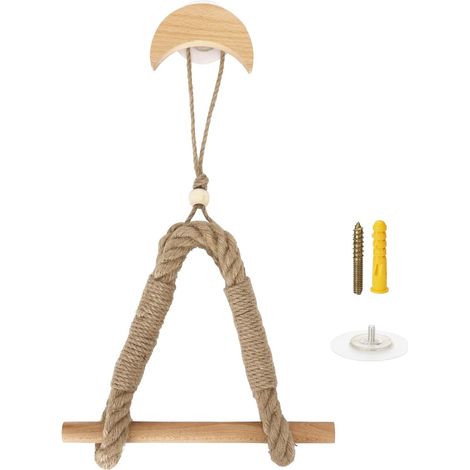 Support rouleau WC, bois/jute, pour salle d'eau et sanitaires (1/5)