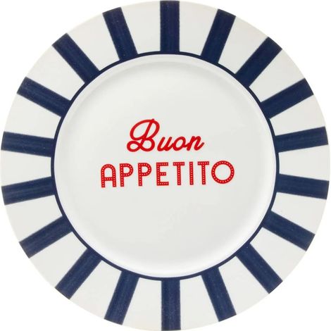 Lot de 6 Assiettes Plates "Della Pasta" 26cm Multicolore