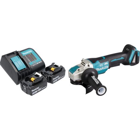 Smerigliatrice angolare a batteria Makita DGA 520 SFX1 18 V 125 mm X-LOCK Brushless + 2x batteria ricaricabile 3,0 Ah + caricatore