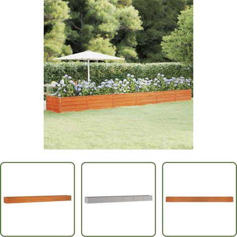 Cortenstahl - Hochbeet Rostig 600x80x45 cm Cortenstahl (1/5)