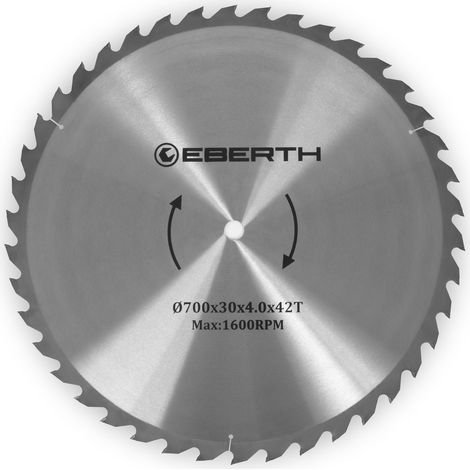 Eberth – Lame de scie circulaire pour bois 700mm – Alésage 30mm – 42 dents carbure pour bois dur et tendre – Coupe précise et nette (1/5)