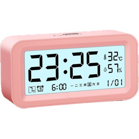 1 Réveil tactile 6-en-1, capteur de lumière, 3 alarmes, mode semaine, affichage température, pour chambre étudiant (1/5)