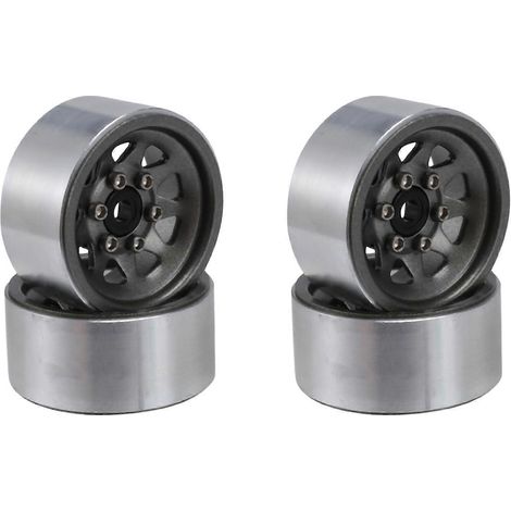 Jante Beadlock en acier 1.0moyeu de roue pour voiture RC Crawler 1/24 Axial SCX24 Deadbolt C10titane (1/5)