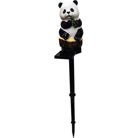 Lampadaire Solaire Panda Statue GardenLight pour Jardins et Terrains Lumière LED IP65 43 cm Statuette Résine PP Coloré 1 Pièce (1/4)