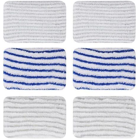 6 Pièces Clean and Steam Lingette, Clean and Steam Accessoires, Serpillere Balai Vapeur pour Rowenta Clean & Steam ZR850002 ZR005801 ZR005804 (Gris et Bleu) (1/5)