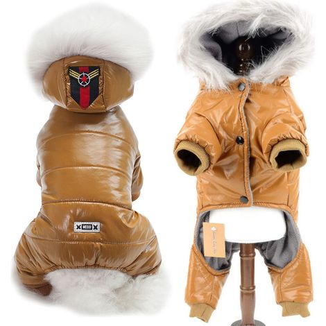 Manteau épais en coton rembourré à quatre pattes pour chien, manteau chaud et confortable en hiver
